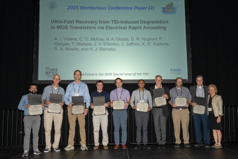 Authors of the Meritorious Conference Paper receiving their award at NSREC 2026 in San Juan