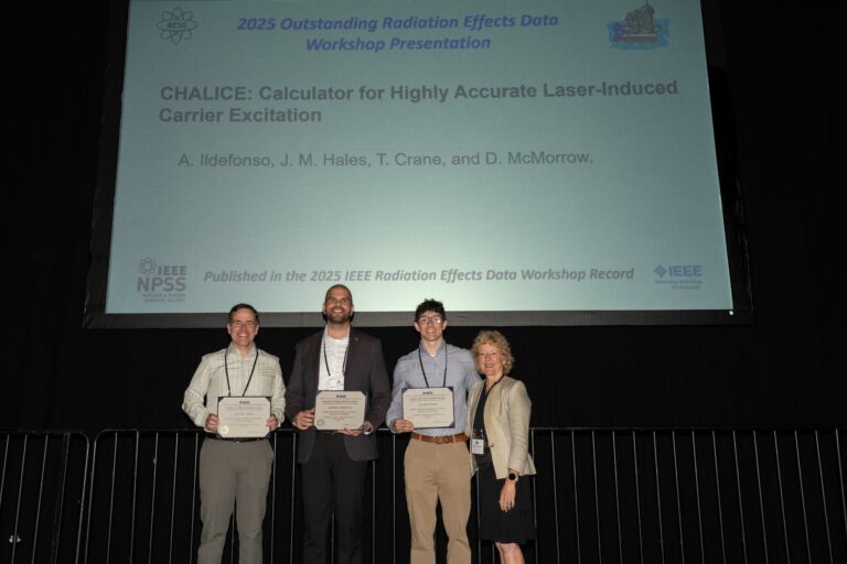 Authors of the Outstanding Data Workshop Presentation receiving their award at NSREC 2026 in San Juan